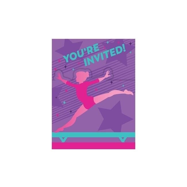 Invitation - Gymnastics Party - 8pkg