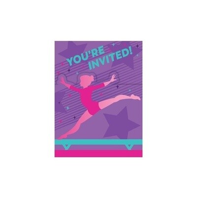 Invitation - Gymnastics Party - 8pkg