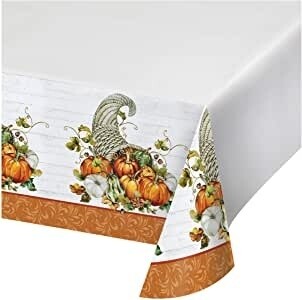 Tablecover - Plastic - Bountiful Cornucopia - 54&quot; x 102&quot; - 1pc
