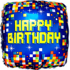 Foil Balloon - Birthday - Pixels - 18&quot; - 1pc
