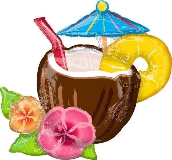 Foil Balloon - Coconut Pina Colada -Super Shape - 30&quot; - 1pc