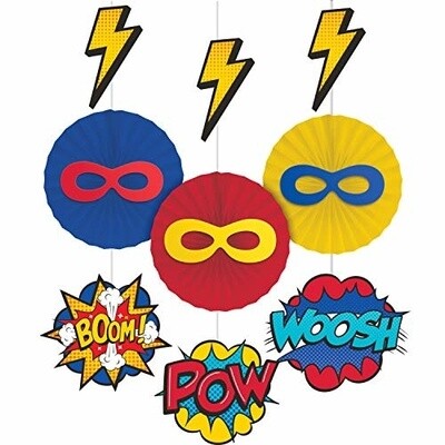Hanging Decor - Superehero Party - 8&quot;x28&quot; - 3pcs