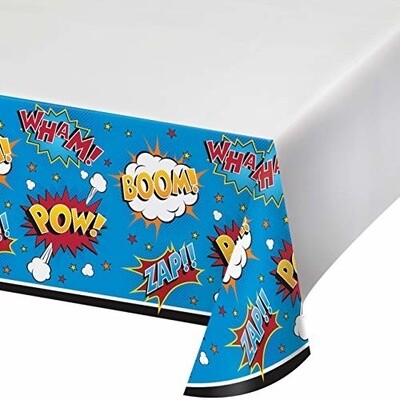 Tablecover - Plastic - Superhero Slogans - 48&quot;x88&quot; - 1pc