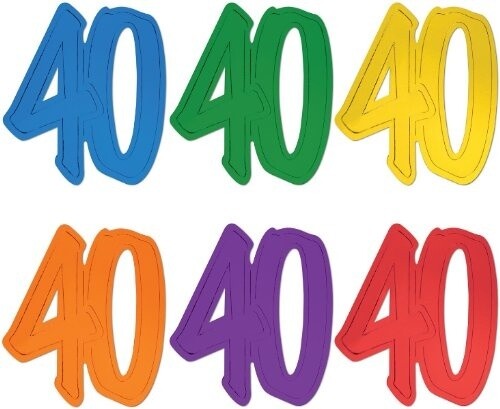 Cutout &quot;40&quot; Solid Coloured Foil (2 sided)