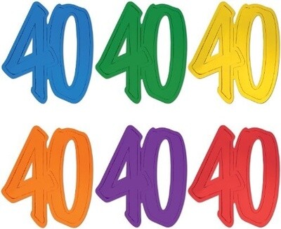 Cutout &quot;40&quot; Solid Coloured Foil (2 sided)