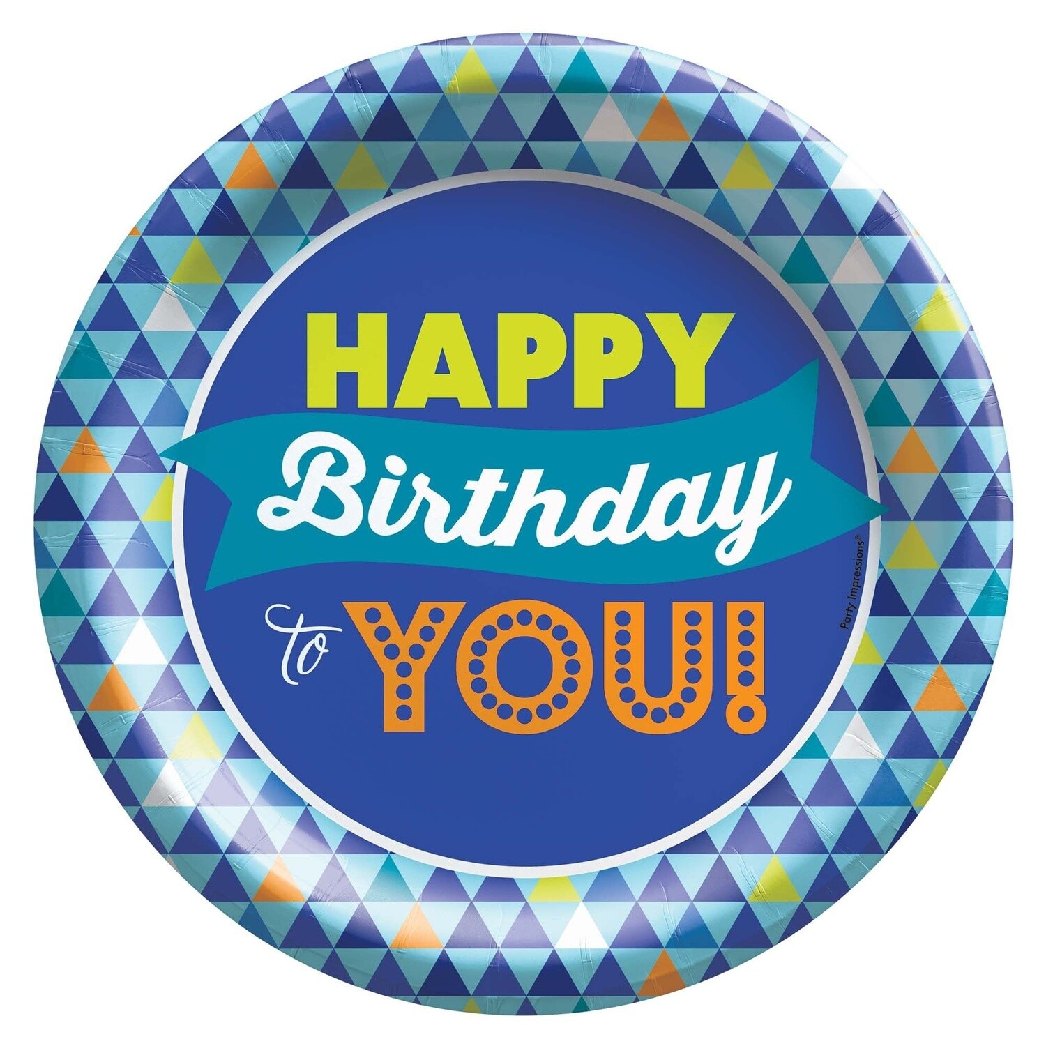 Plates - Bev - True Blue BDAY - 8 pk