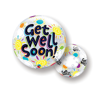 Plastic Bubble Balloon - Get Well Soon Sunny Day -1pkg-22&quot;