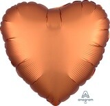 Foil Balloon - Satin Luxe Orange - Heart - 17&quot;