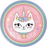 Plates - LN - Sassy Caticorn - 8pkg - 9&quot;