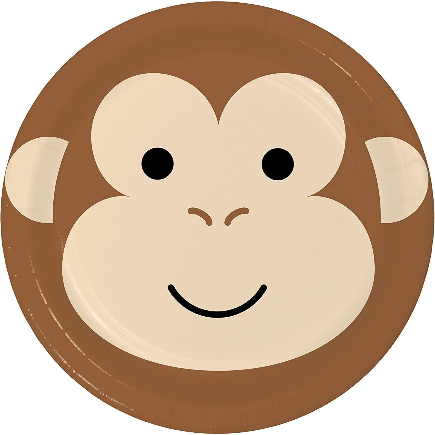 Plates - BV - Monkey Animal Faces - 7&quot; - 8pkg