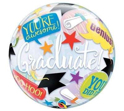 Foil Balloon - Congratulations Grad ( Bubbles ) - 22&quot;