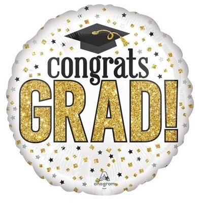 Foil Balloon - Supershape - Congrats Grad Sparkle - 1pk