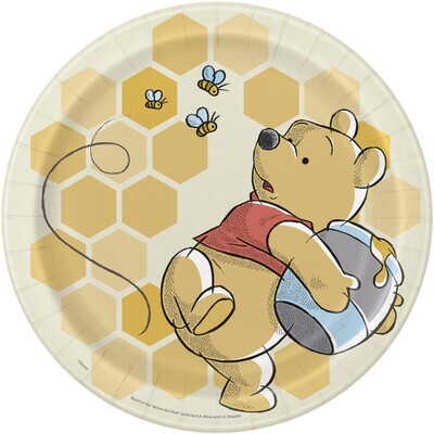 Luncheon Paper Plates-Winnie The Pooh-8pk-8 5/8&quot;