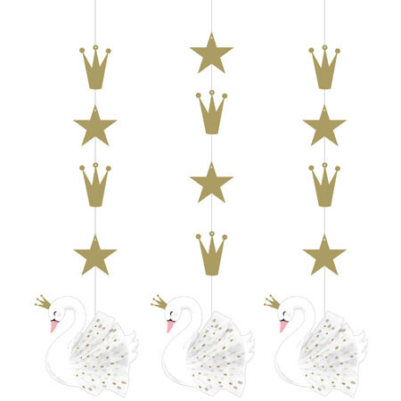 Hanging Cutouts-Stylish Swan Birthday