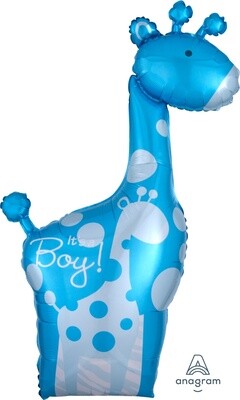 Foil Balloon - Safari Baby Boy Giraffe - Super Shape 42&quot;