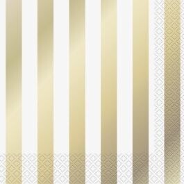 Luncheon Napkins - Gold Stripes