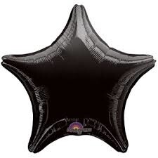 Foil Balloon-Black Star 19&quot;
