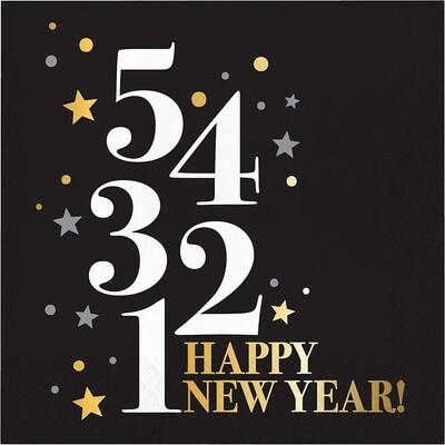 Napkins - LN - Golden New Year - 16pkg - 2ply