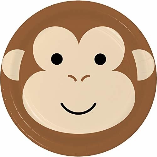 Plates - BV - Monkey Animal Faces - 9&quot; - 8pkg