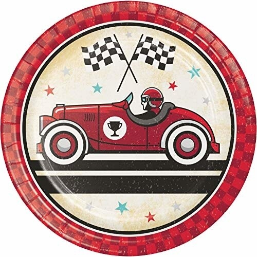 Plates - BV - Vintage Race Car - 7&#39;&#39; - 8pkg