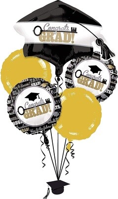 Foil Balloon-Congrats Grad-5pk Bouquet