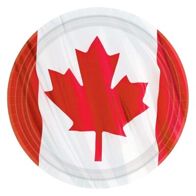 Plates - LN - Canadian Flag - 9&quot; (10PK)