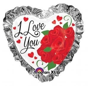 Foil Balloon - Love You Ruffle - 28&#39;&#39;