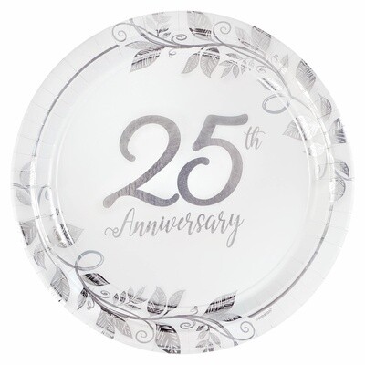 Plates - Bev - 25th Anniversary - 8 pk