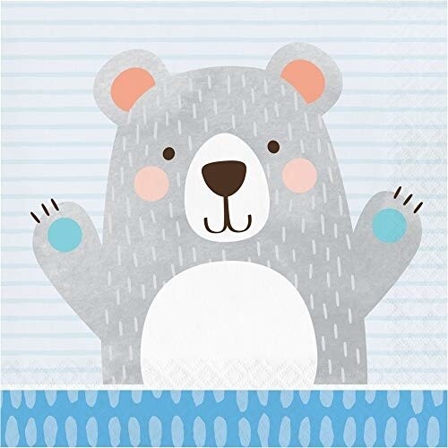Napkins - LN - 1st Birthday Bear - 16pkg - 2ply