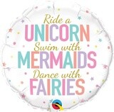 Foil Balloons - Unicorn/Mermaids/Fairies - 18&#39;&#39;