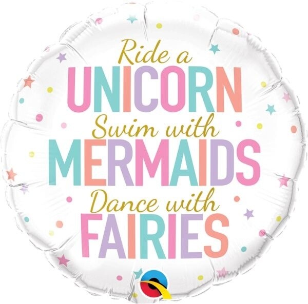Foil Balloons - Unicorn/Mermaids/Fairies - 18&#39;&#39;
