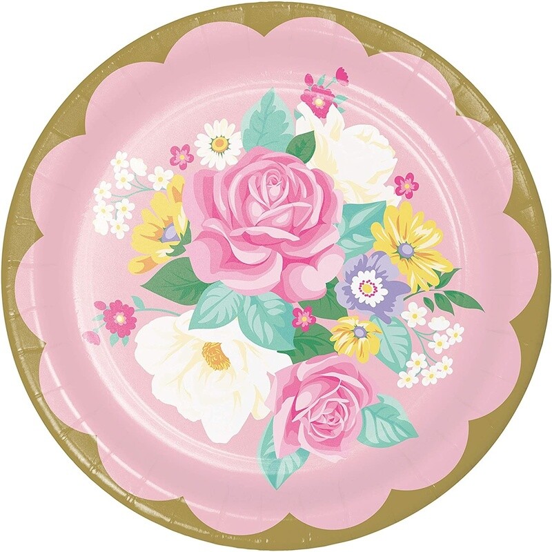 Plates - BV - Floral Tea Party  - 9&quot; - 8pkg
