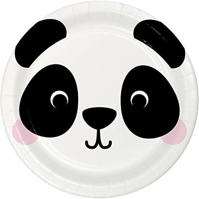 Plates - LN - Panda Animal Faces - 9&quot; - 8pkg