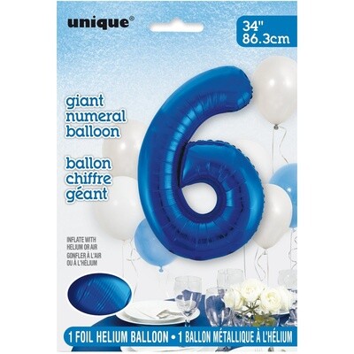Foil Balloon - Royal Blue #6 - 34&quot;