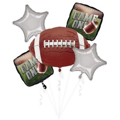 Foil Balloon - Go Fight Win Football Bouquet - 5pk
