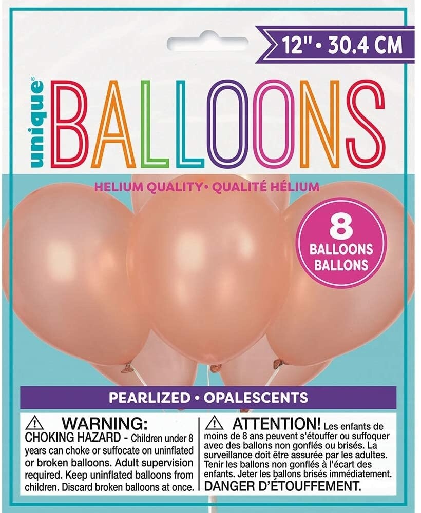 Balloons - Latex - Rose Gold 11&quot; - 8 PK