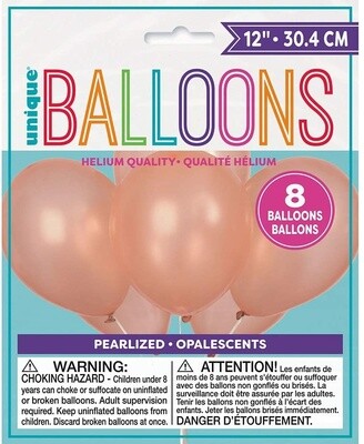 Balloons - Latex - Rose Gold 11&quot; - 8 PK