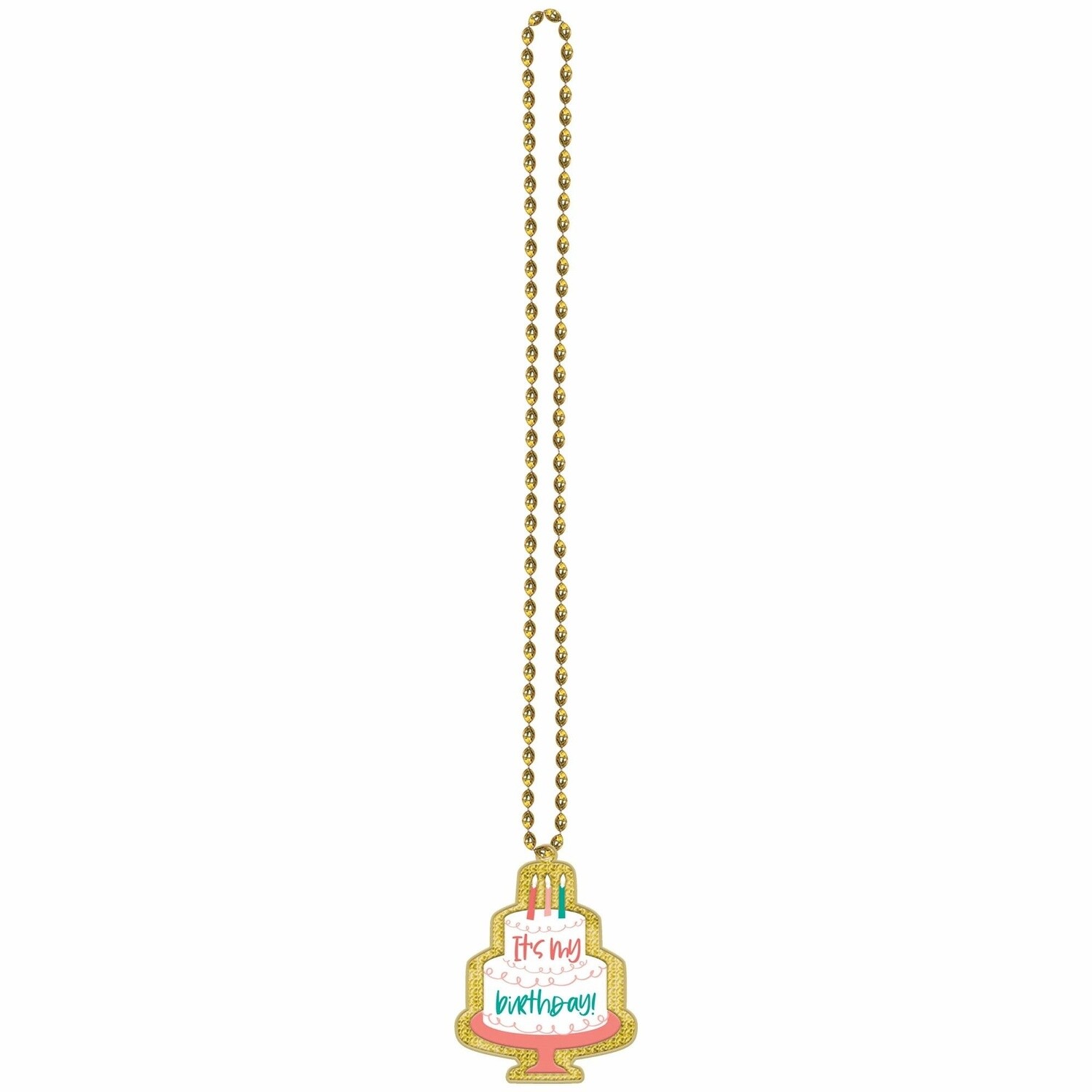 Happy Cake Day Beaded Necklace