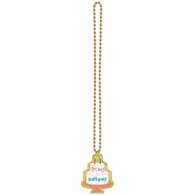 Happy Cake Day Beaded Necklace