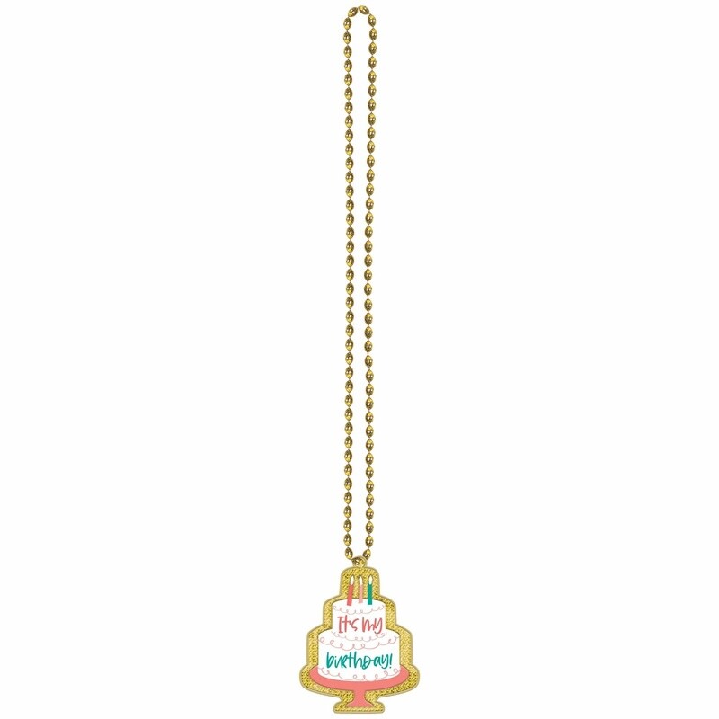 Happy Cake Day Beaded Necklace