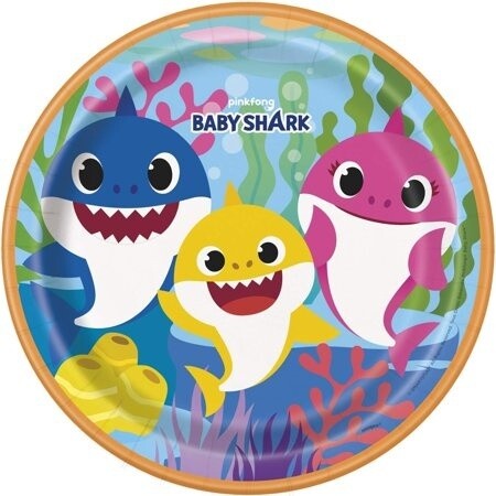 Luncheon Plates - Baby Shark - 8 pk - Paper