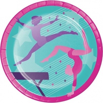 Plates - LN - Gymnastics Party  - 9&quot; - 8pkg