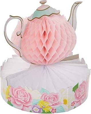 Centerpiece - Floral Tea Party - 9.6&quot; x 10&quot; - 1pc