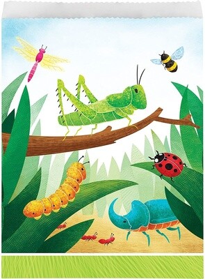Loot bags - Paper - Birthday Bugs - 6.5&quot; x 8.75&quot; - 8pkg