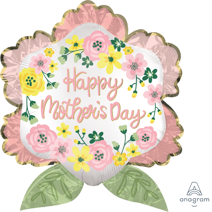 Foil Balloon - Flower - Happy Mother&#39;s Day - 27&quot;
