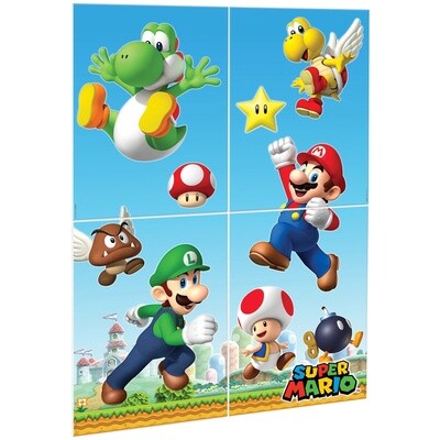 Wall Decorating Kit - Super Mario - 4pk