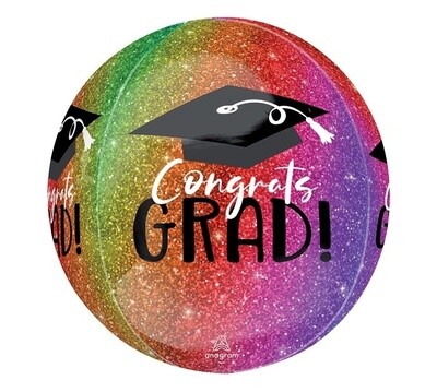 Foil Balloon - ORBZ - Congrats Grad - Multicolor - 15&#39;&#39;