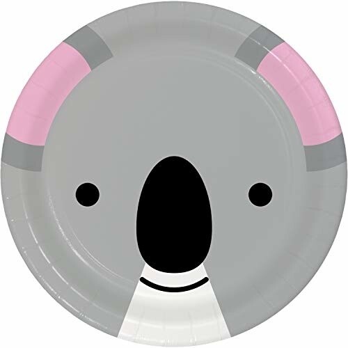 Plates - BV - Koala Animal Faces - 7&quot; - 8pkg