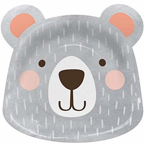 Plates - BV -  1st Birthday Bear - 8.25x8&quot; - 8pkg