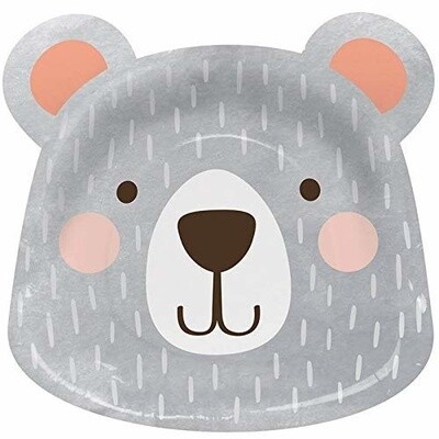 Plates - BV -  1st Birthday Bear - 8.25x8&quot; - 8pkg
